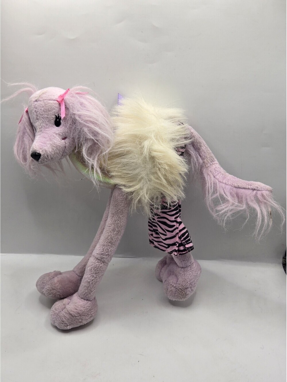 Vintage 2002 Barbie Pose Me Pets Purple Puppy Dog Plush Poseable